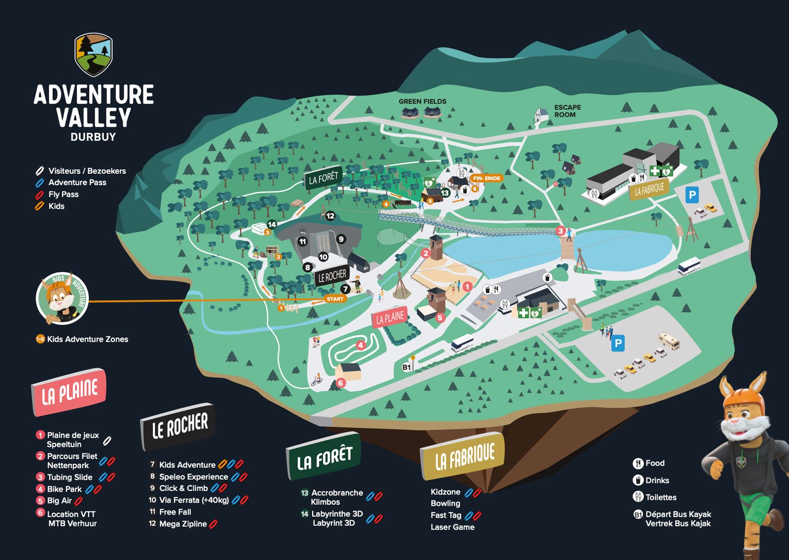Adventure Valley Christmas 2023 Plan du parc Adventure Valley Durbuy