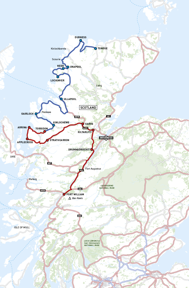 North West Scotland Map A twoday motorcycle route through the northwest of Scotland