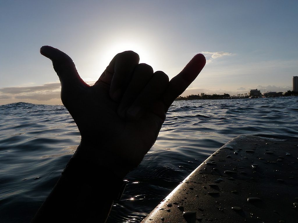 Hawaiian Surf Culture The 'Shaka' or 'Hang Loose' Sign Adventurekeys