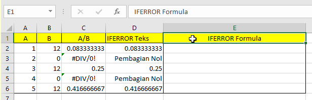 7 Jenis Pesan Error dan Eveluasi Rumus IFERROR pada Excel