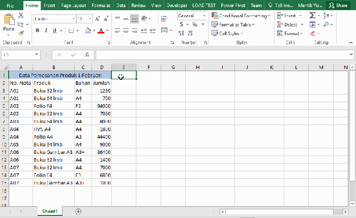 Cara menggunakan pivot table