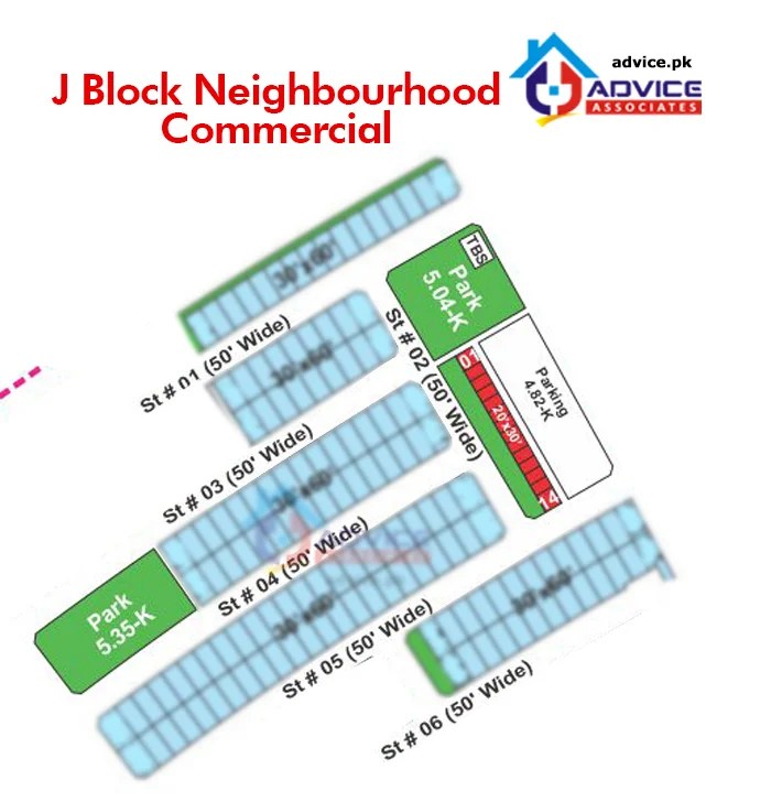 Bahria Town J Block Commercial Map