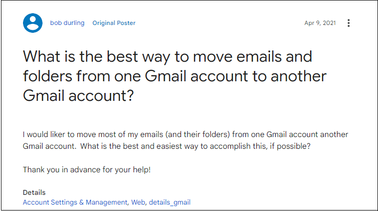 How to Move Folders from One Gmail Account to Another?