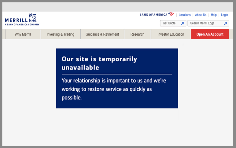 UPDATE Bank of America Says Access to Merrill Accounts Has Been