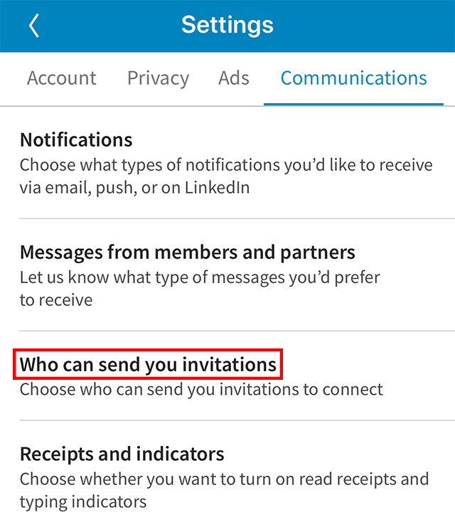 LinkedIn Here's How to Control Who Can Send You Invitations to Connect