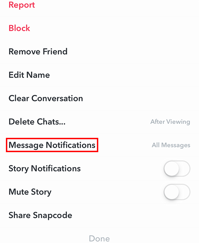 Snapchat Here's How to Turn Off Message Notifications for a Chat
