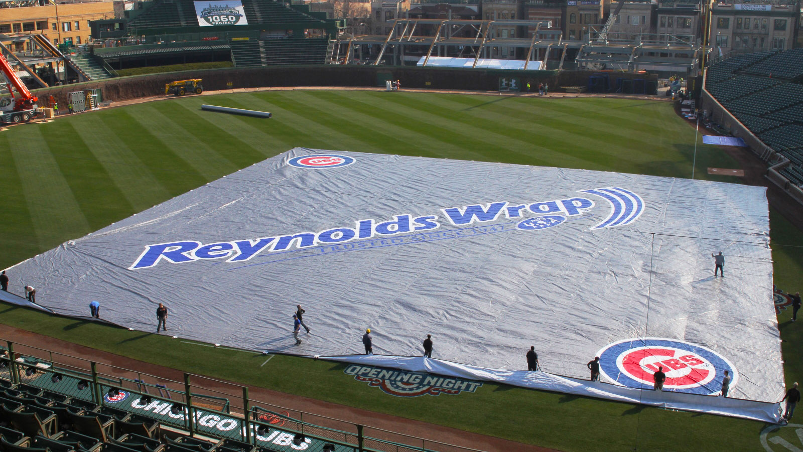 Why It Looks Like the Cubs Are Wrapping Wrigley Field in Aluminum Foil