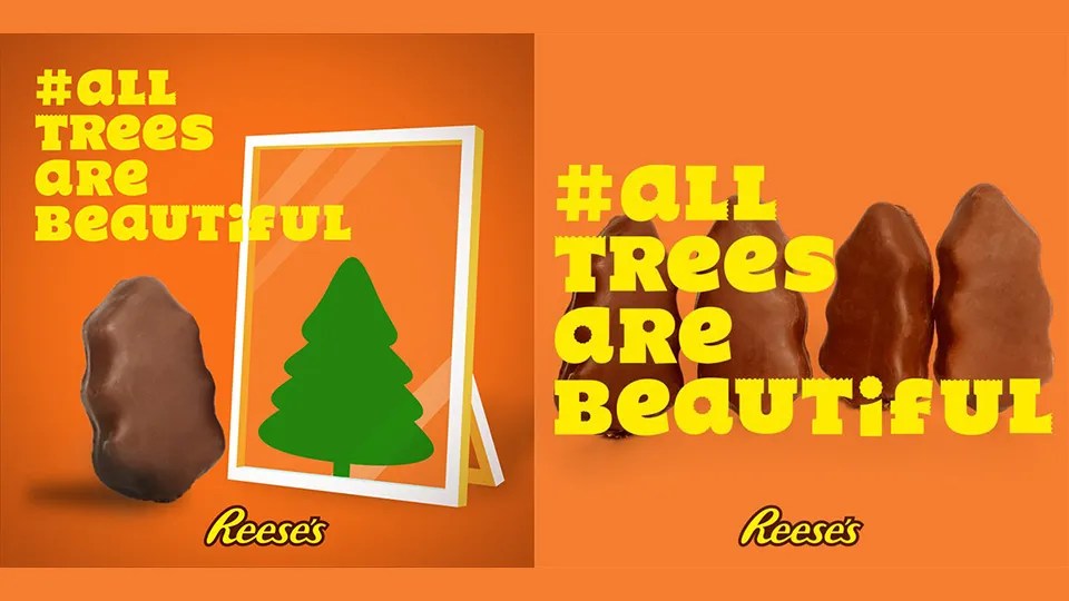Reeses Christmas Tree Commercial 2023 Reese's Turned Gripes About Its Ugly Christmas Candy Into Funny Ads