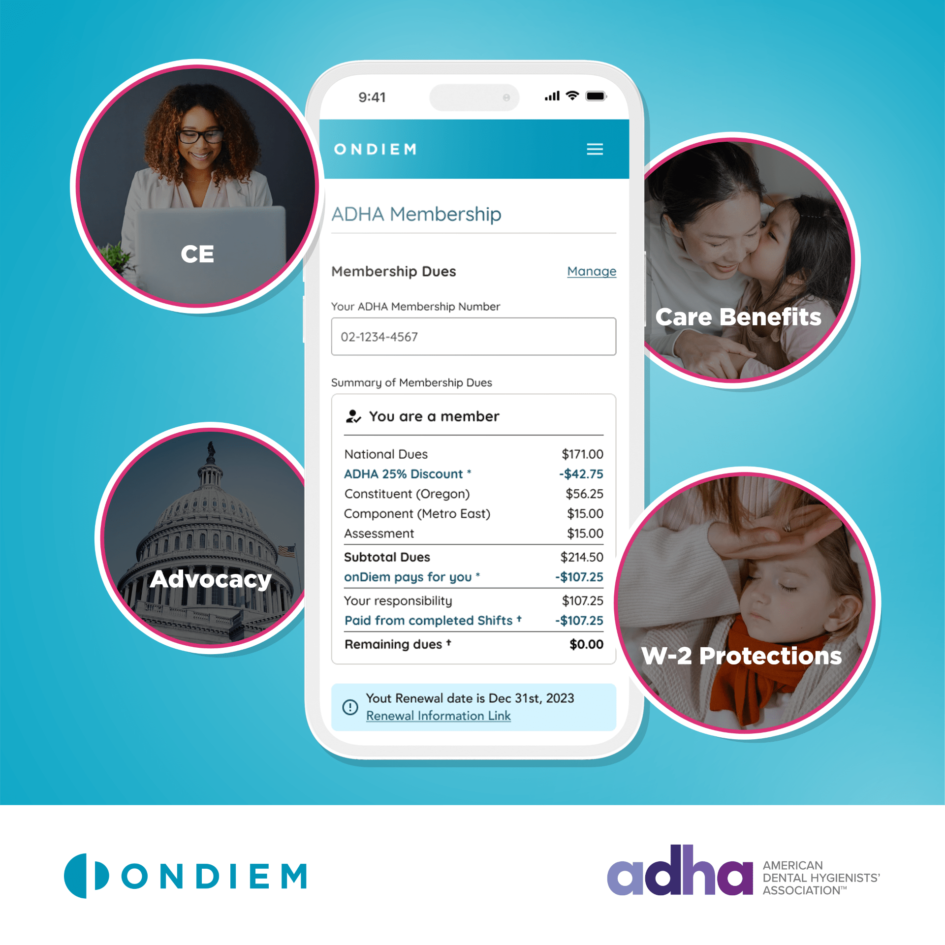 onDiem and the American Dental Hygienists’ Association Announce