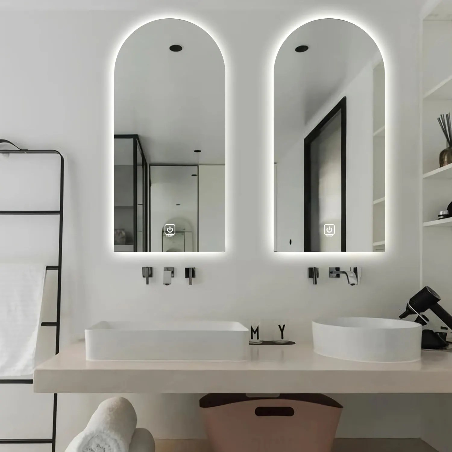 Frameless Arch Mirror with LED backlit Lights AM01 AeMirror