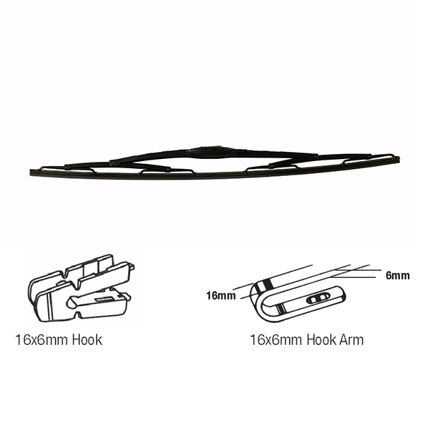 Durite HeavyDuty 40" 1000mm Wiper Blade Hook Fitting Auto