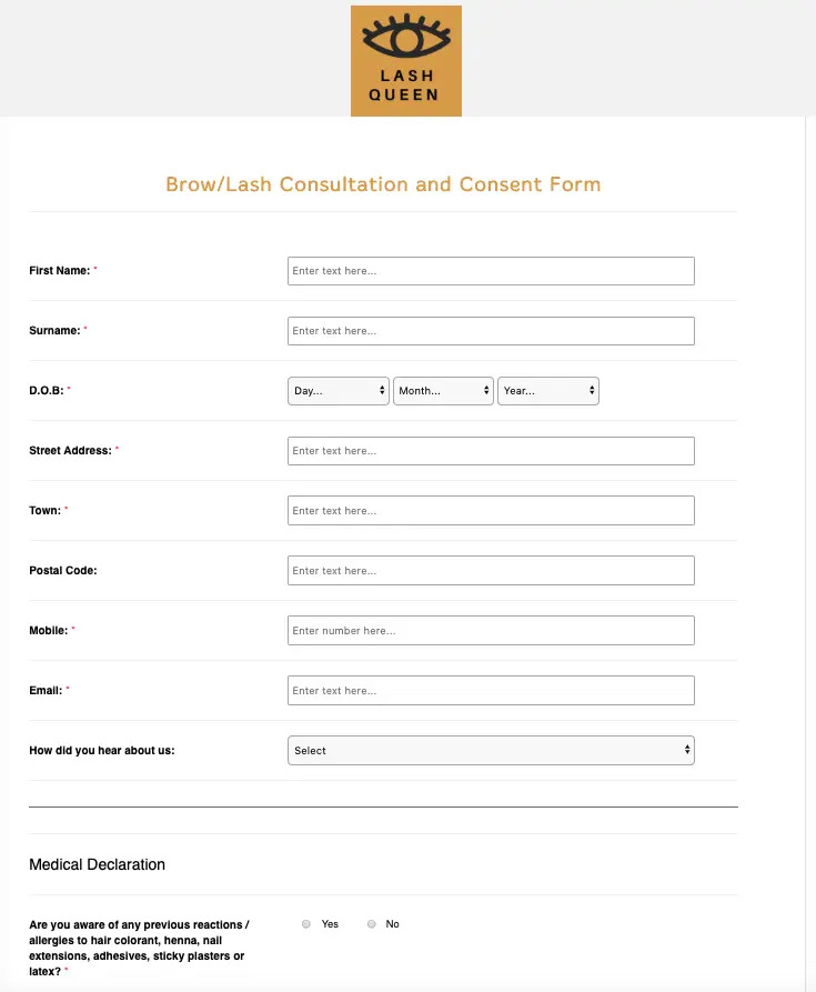 Template Aesthetics Forms