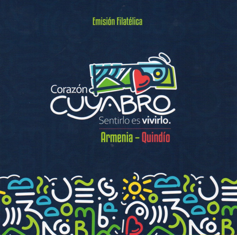 Emisión postal “Corazón Cuyabro. Sentirlo es vivirlo. Armenia Quindío” AFITECOL Amigos de