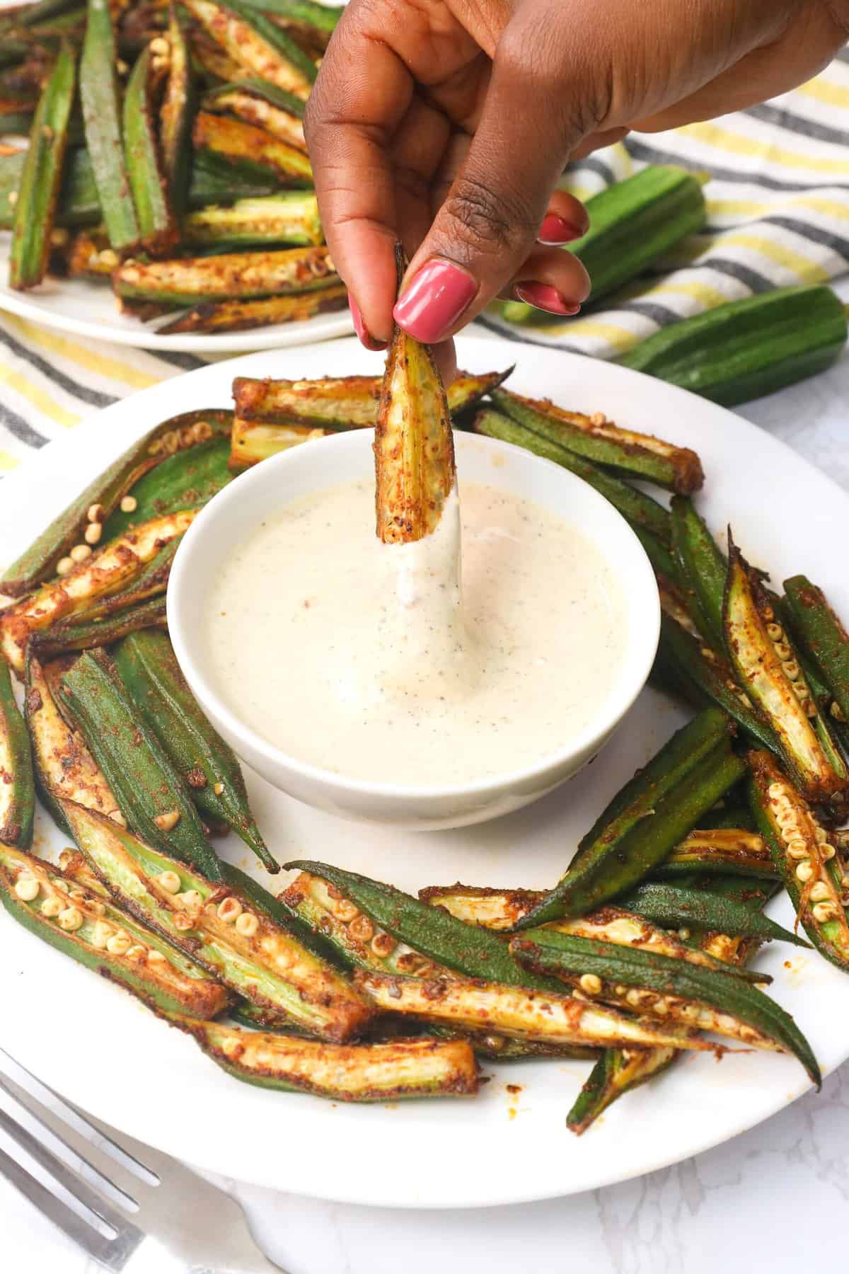 Oven Roasted Okra Immaculate Bites