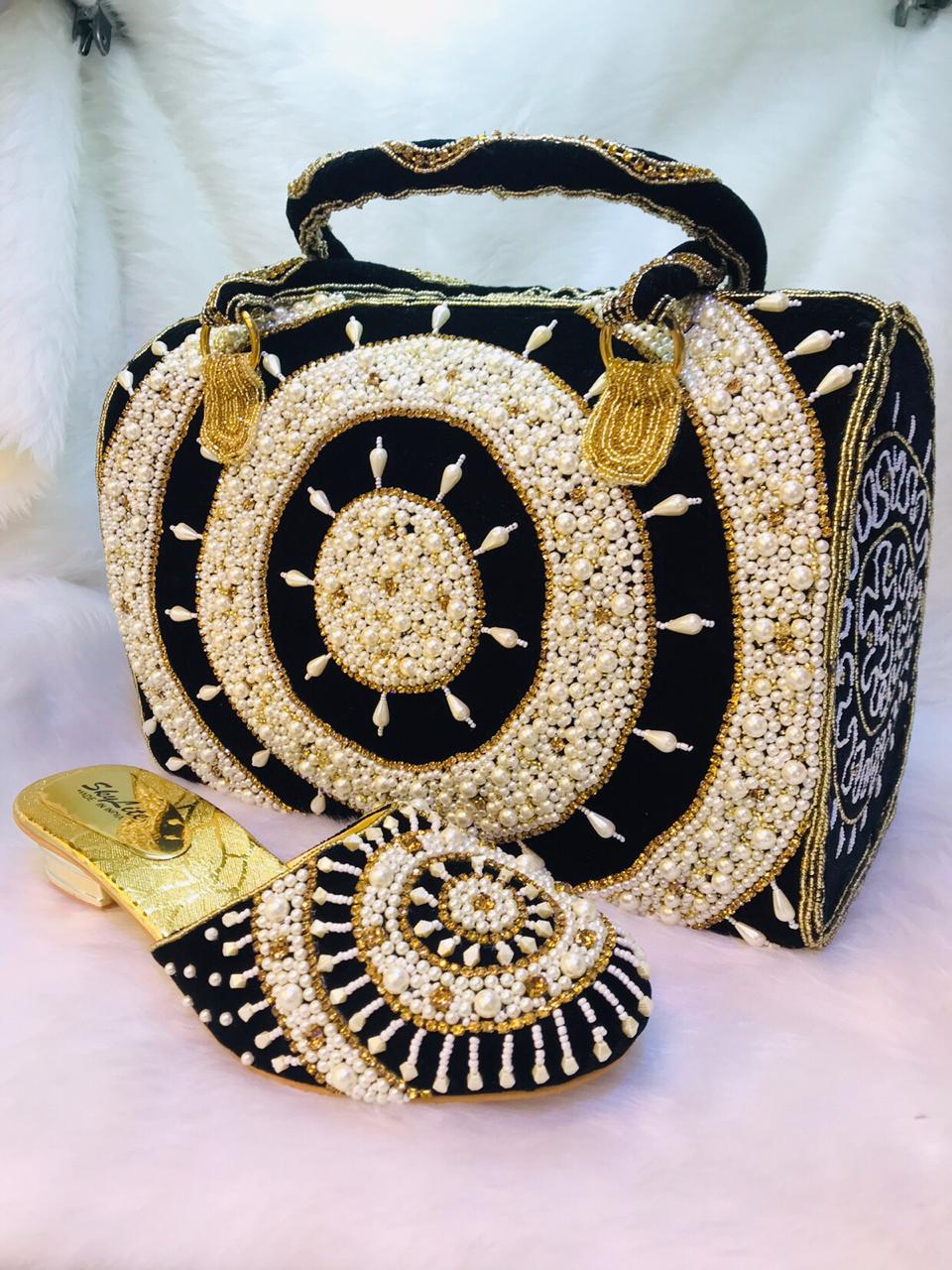 African Attire Beaded Evening Bags Wedding Purse with
