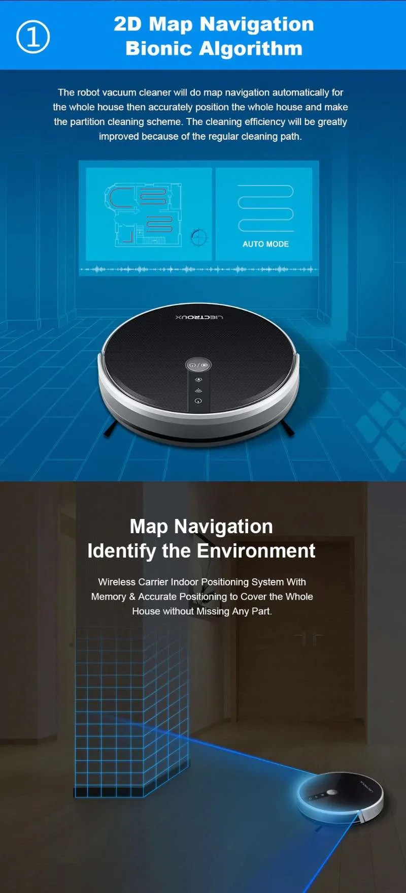 Liectroux C30B Robot Vacuum Cleaner and Mop