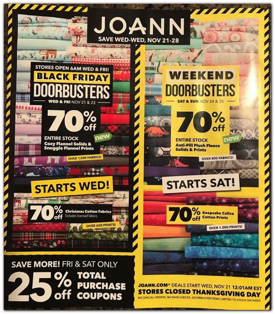 Black Friday 2018 JoAnn Fabrics (Full Ad Scan Available)