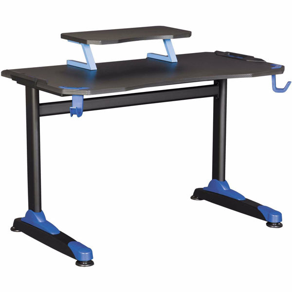 Arozzi Arena Ultrawide Curved Gaming Desk Blue With Black Accents ARENA