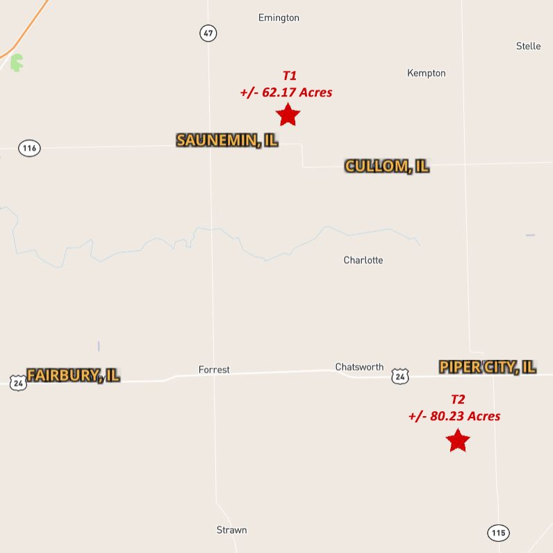 Ford and Livingston County, IL Farm Land Auction, July 29th, +/ 142.40