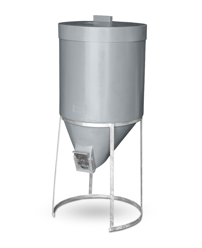 Silo 200 litre with Lid & Gal Stand, 200 litre Grey AgBoss™