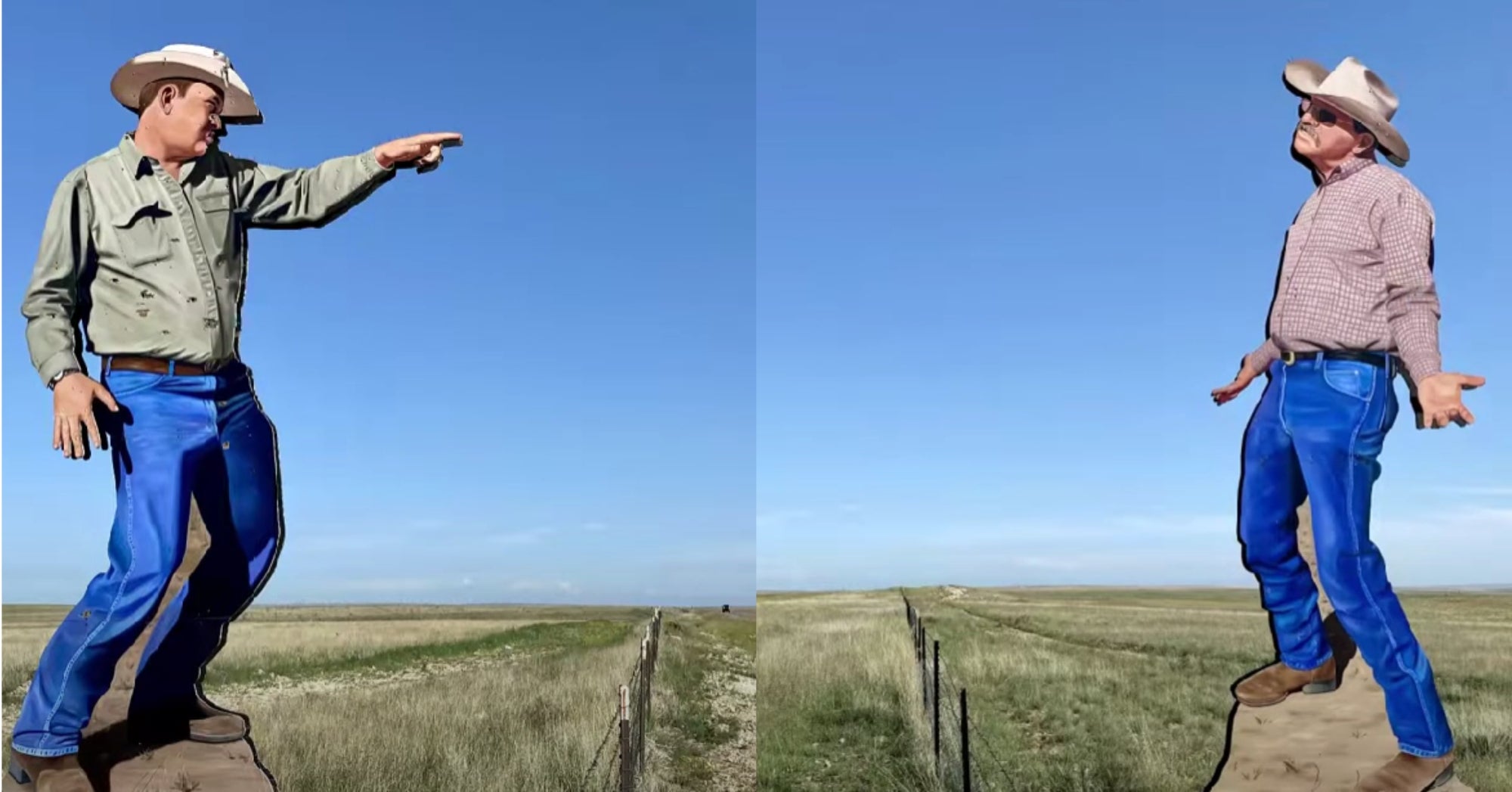 18foottall statues capture a brotherly 'Cowboy Ruckus' in New Mexico