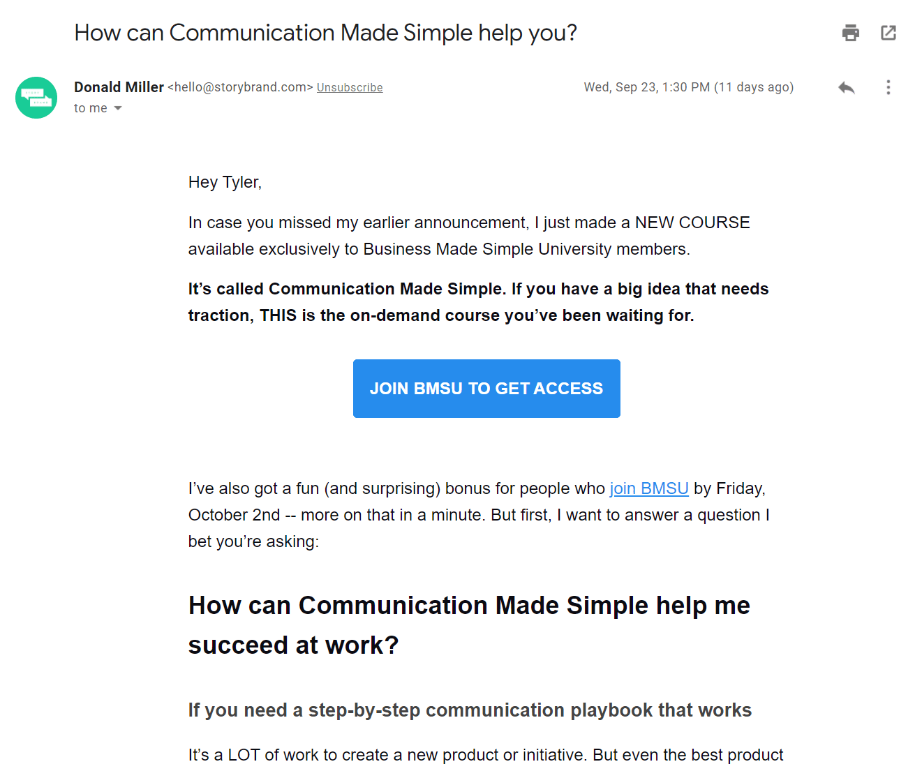 The StoryBrand Marketing Framework Agency Boon