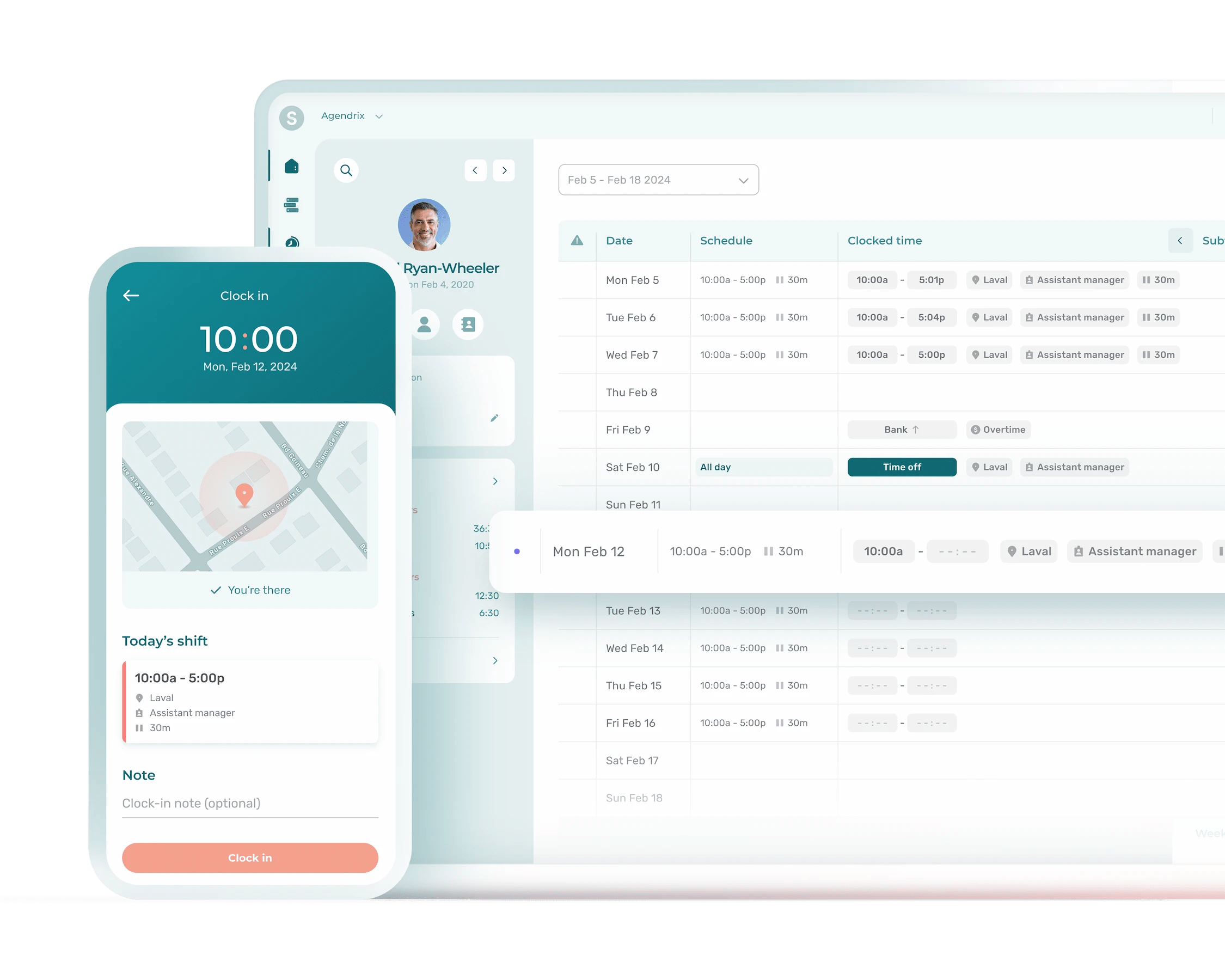 Mobile GPS time clock app