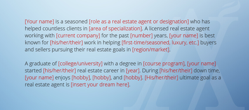 How to Write an Enticing Real Estate Agent Bio Agent Image