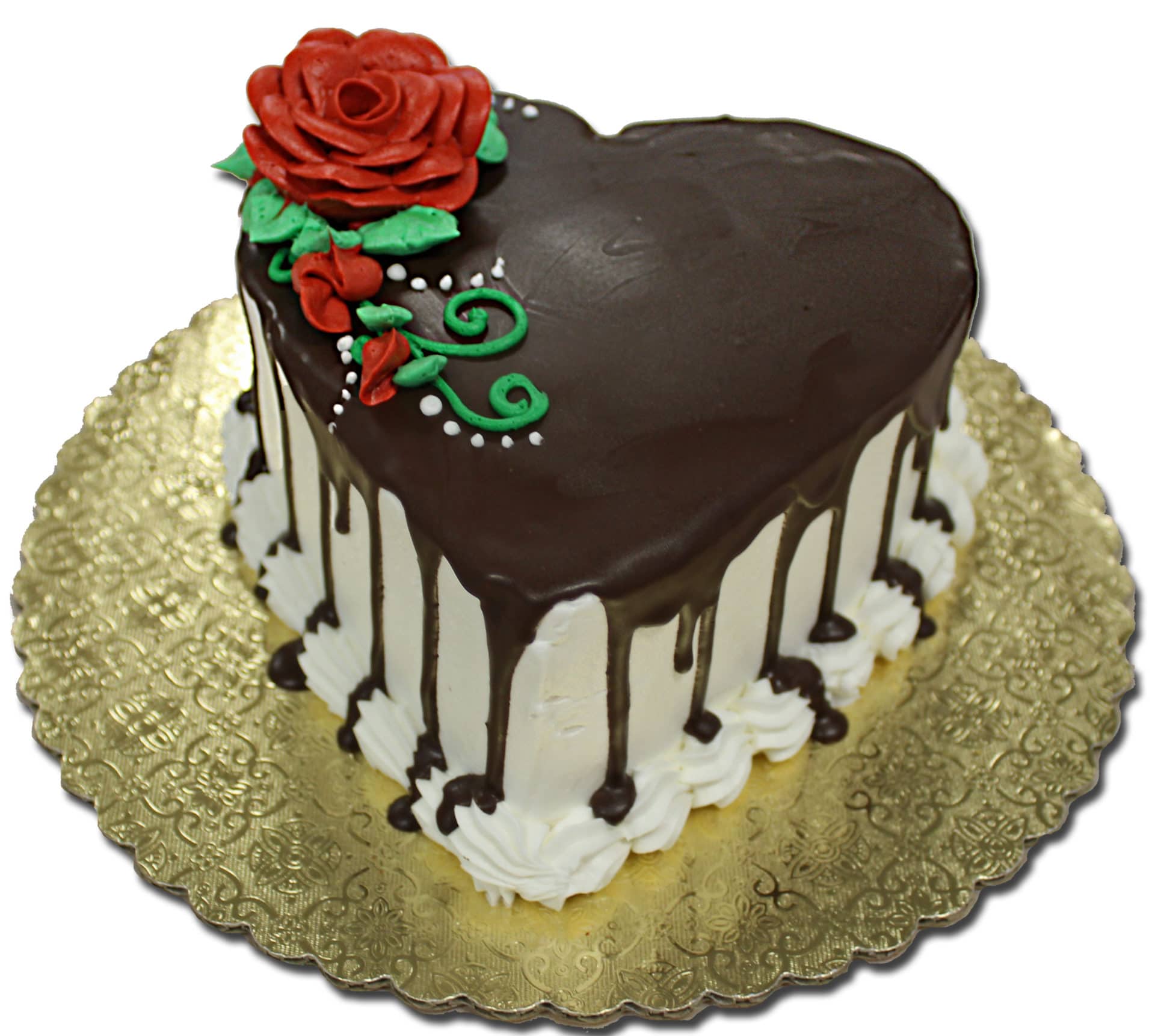 Ganache Poured Chocolate Heart Cake Double Layer Aggie's Bakery