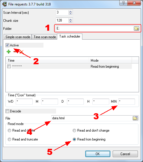 Send data to a port from a file