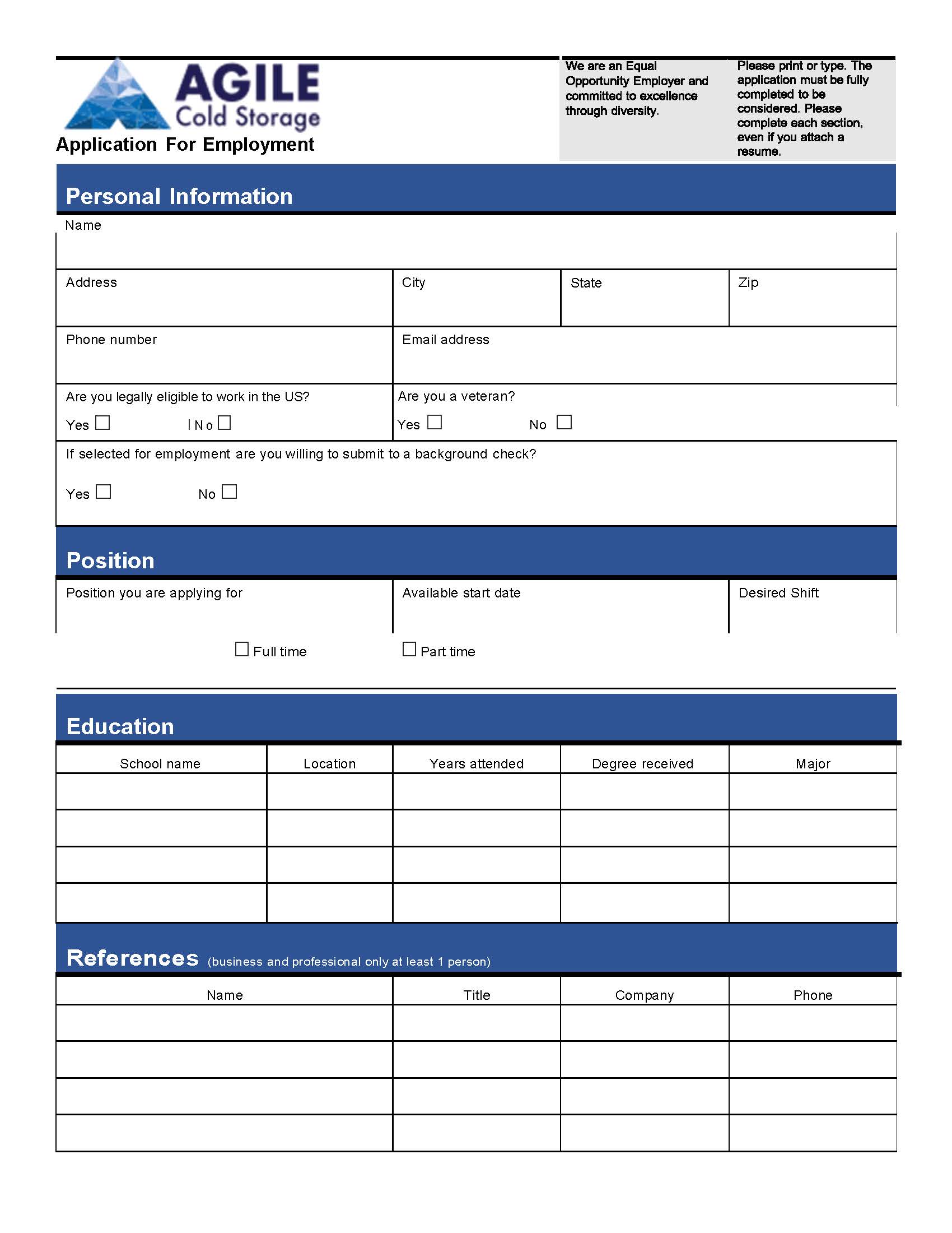 Jobs Agile Cold Storage