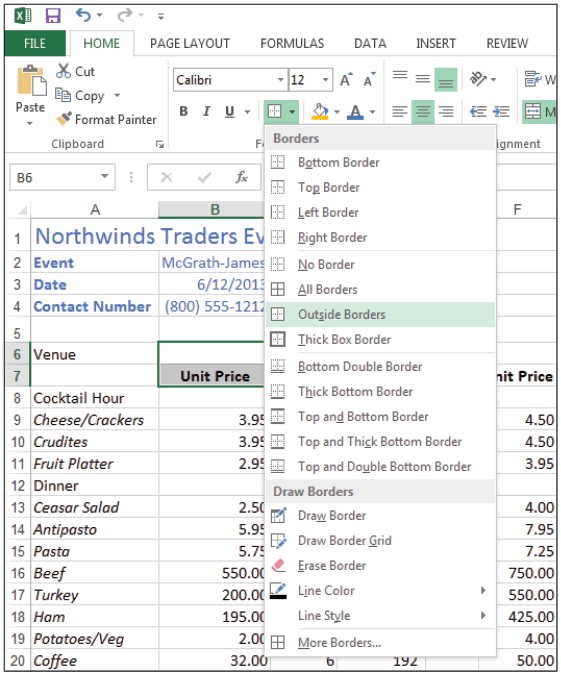 Add or Remove Borders in Excel