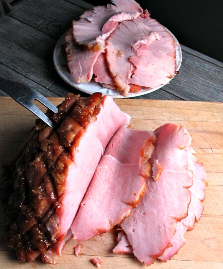 Rum Pineapple Glazed Ham recipe from A Gouda Life