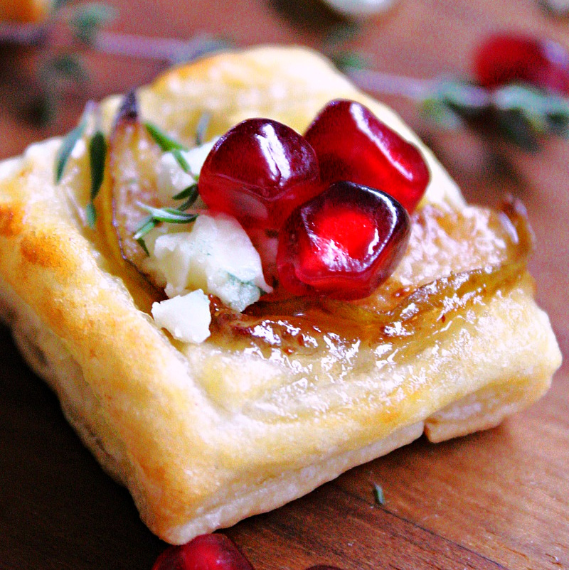 Fig Goat Cheese Puff Pastry 5 ingredient appetizer A Gouda Life