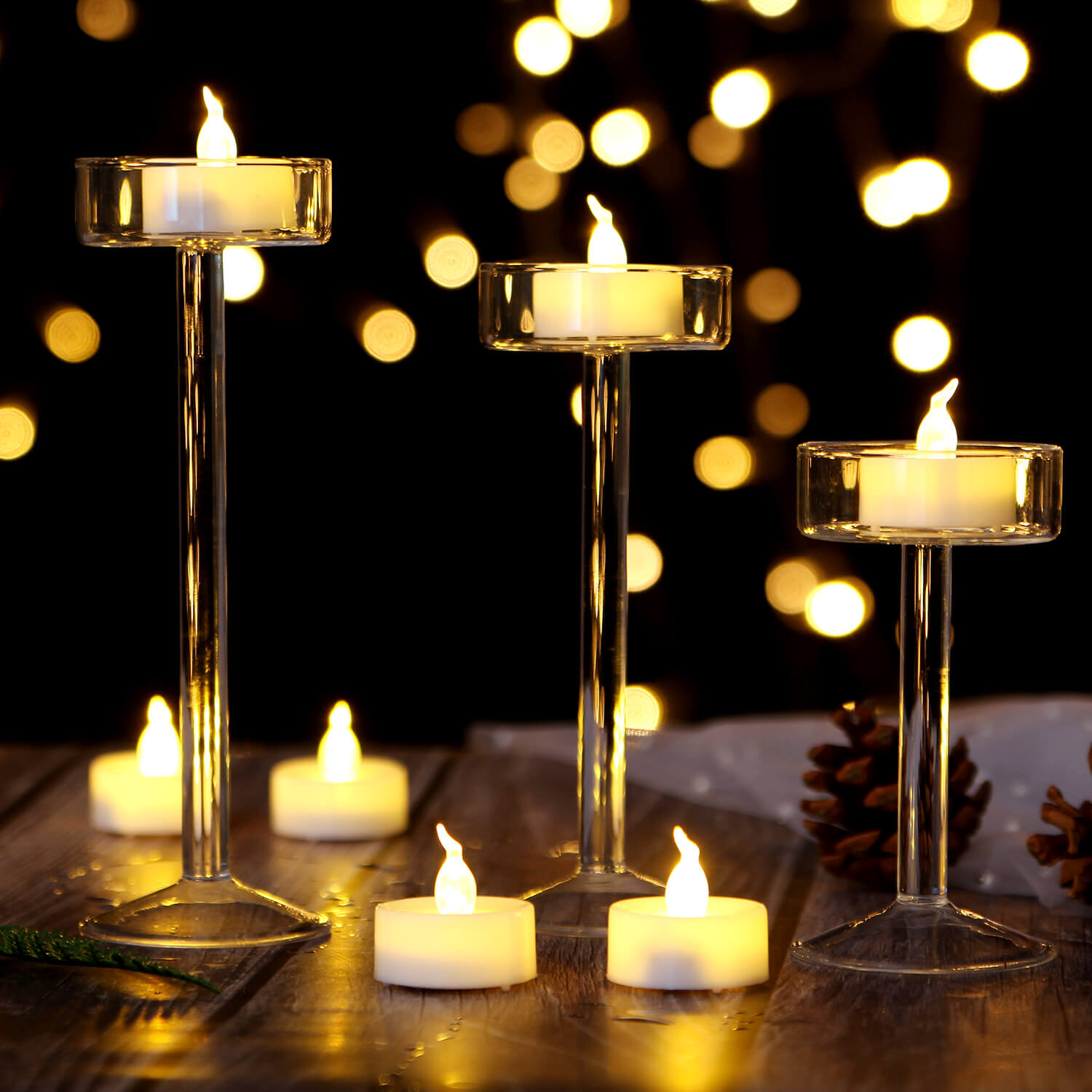AGPtEK Lot 100 Battery Operated LED Warm White Tea Light Candle Flickering Flashing for Wedding
