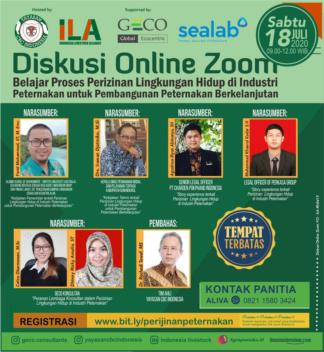 Unduh Materi Presentasi Diskusi Online YCI-ILA #edisi15: Belajar Proses  Perijinan Lingkungan Hidup di Industri Peternakan – agropustaka