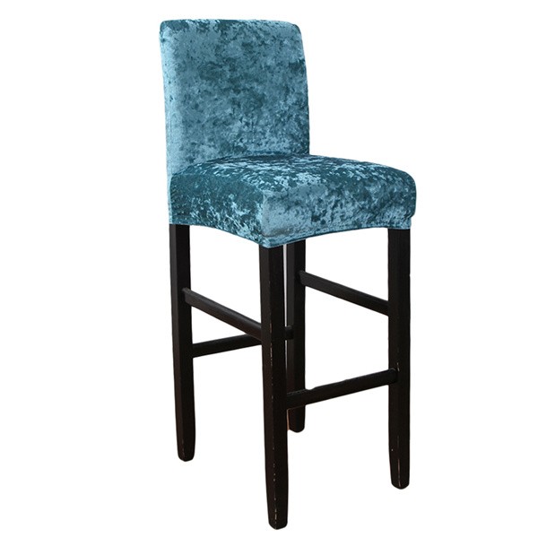 Exclusive Crushed Velvet Bar Stool Seat Covers Slipcovers for Bar