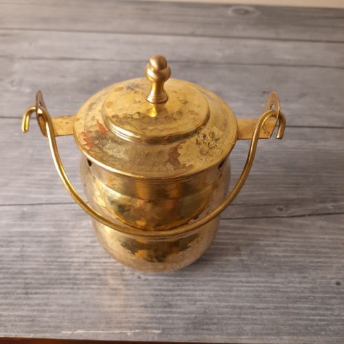 Buy Zishta Brass Ghee Pot/ Container Small online in the U.K. AHA BAZAAR