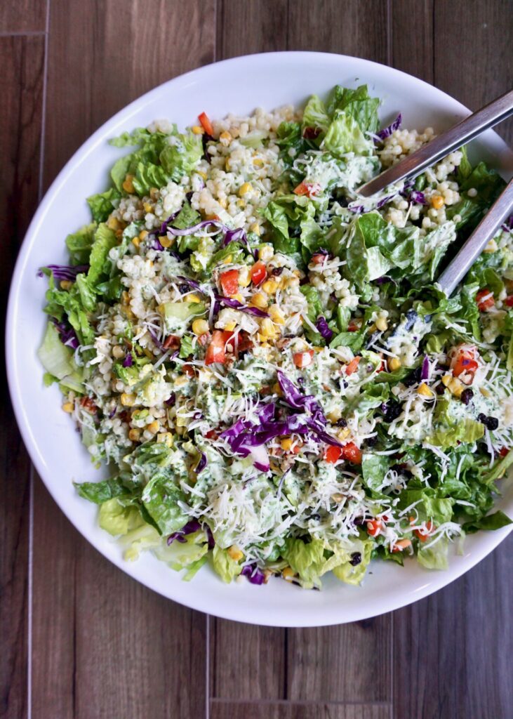 Field Fresh Chopped Salad with Sweet Basil Dressing A Hint of Honey