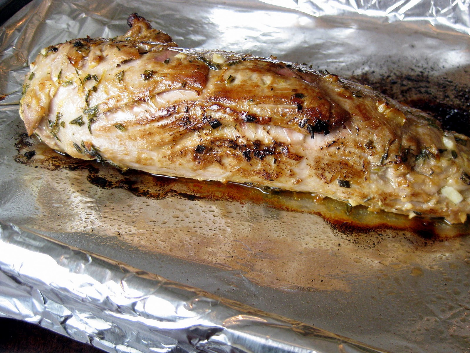 Turn to coat with the marinade. Herb Marinated Pork Tenderloin | A Hint of Honey