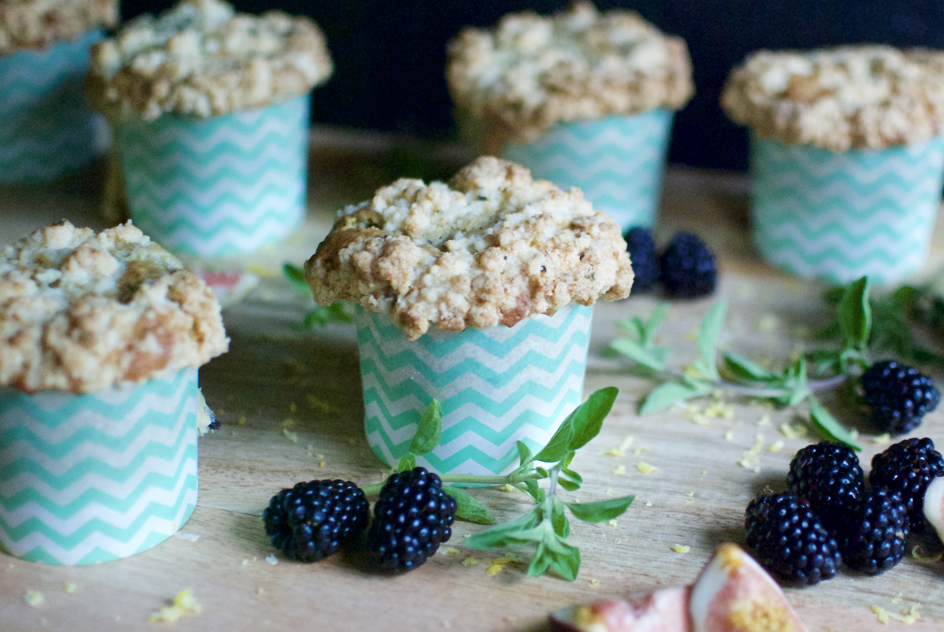 blackberry, lemon & thyme muffins