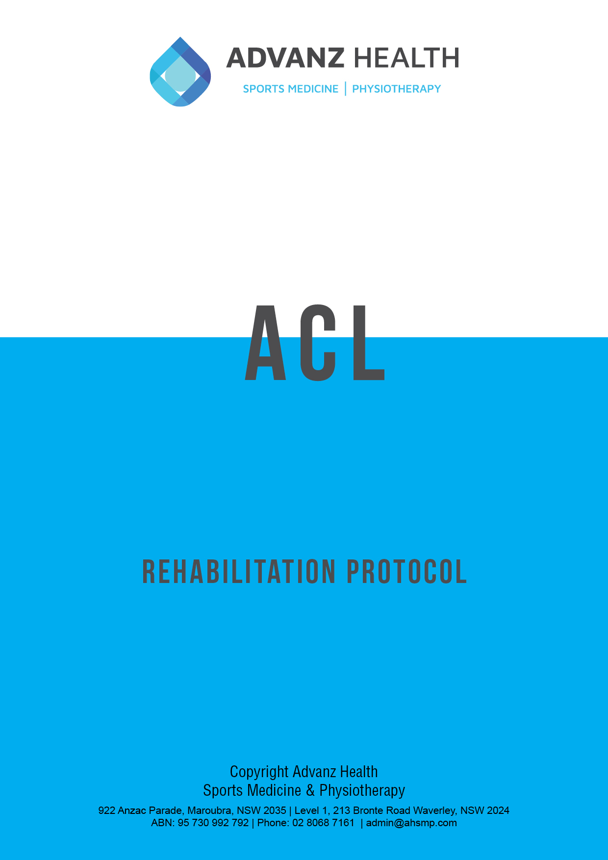 ACL protocol ADVANZ HEALTH