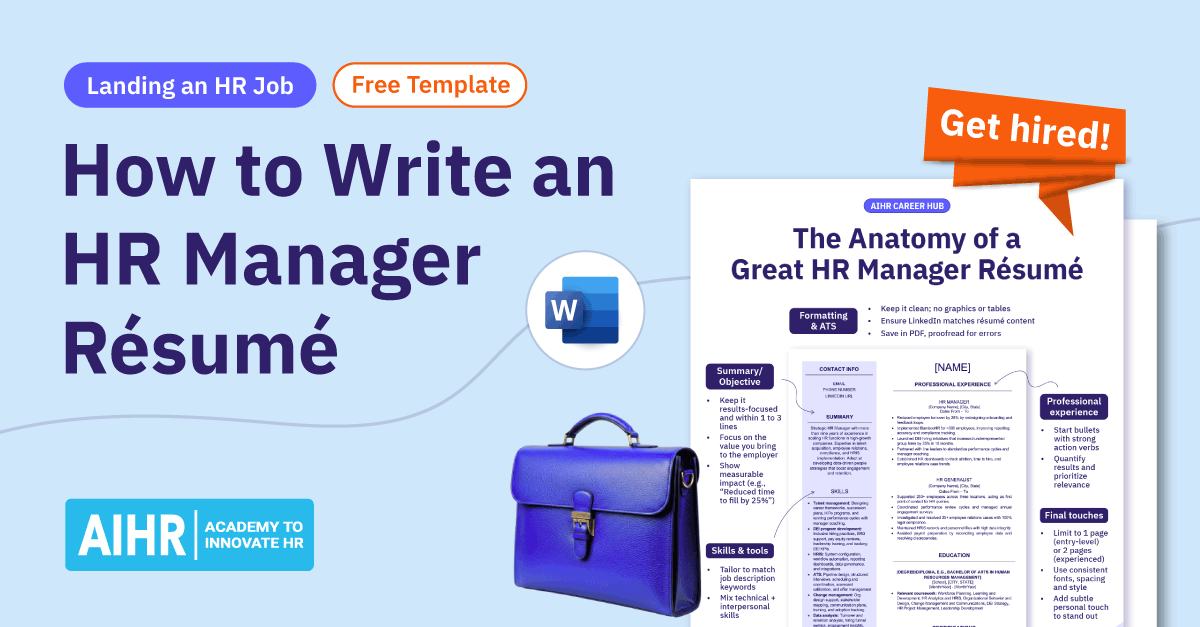 Write An Exceptional HR Manager Résumé (+ FREE Template)