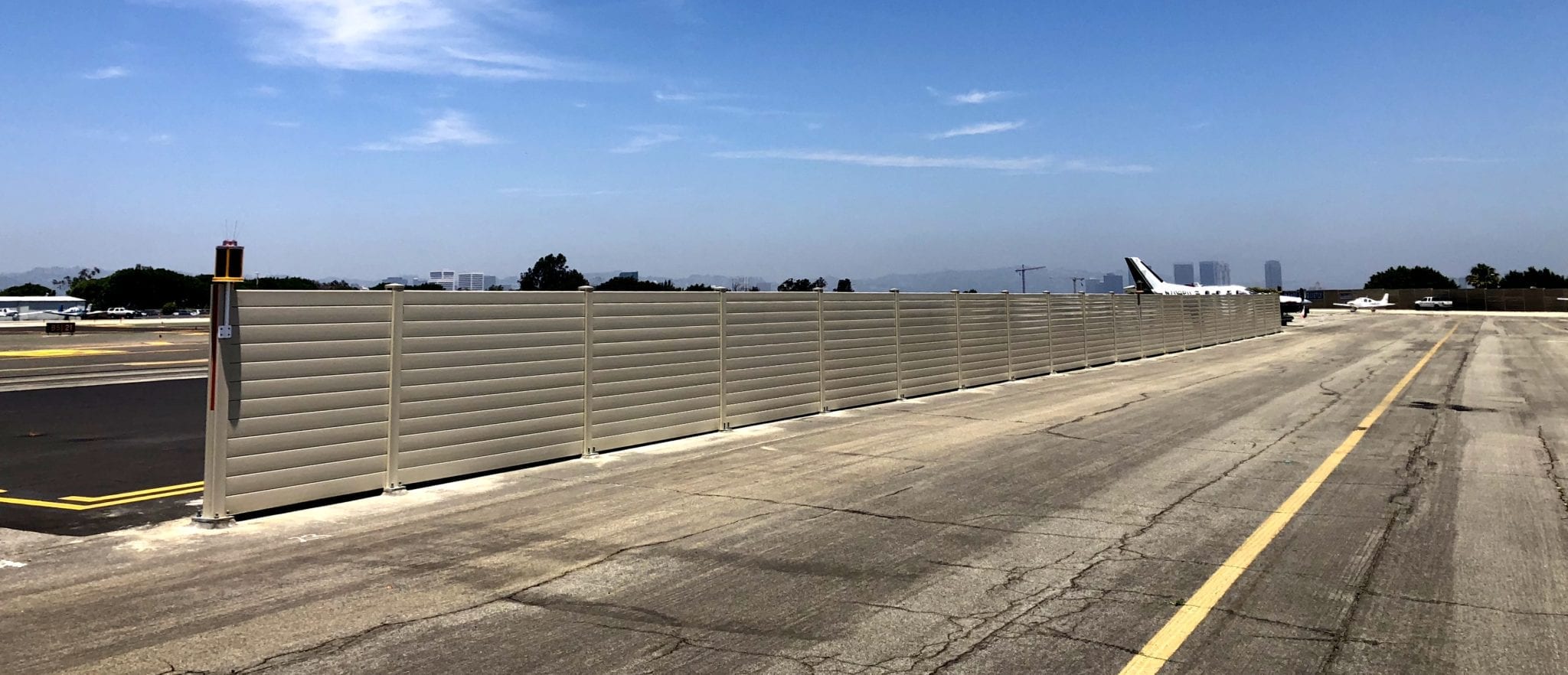 TufBarrier sound wall mitigates airport noise in Santa Monica