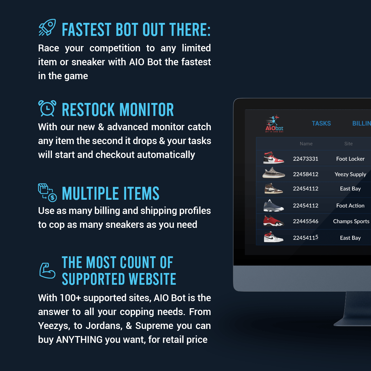 AIO Bot Cop Limited Sneakers using All In One Bot