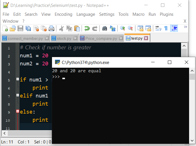 Simple and easiest way to execute python script from notepad++ aipython