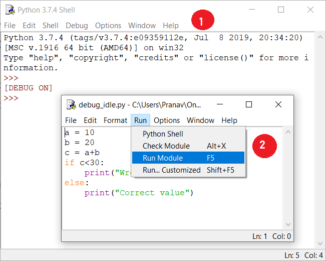 Python IDLE Default IDE for executing python script aipython