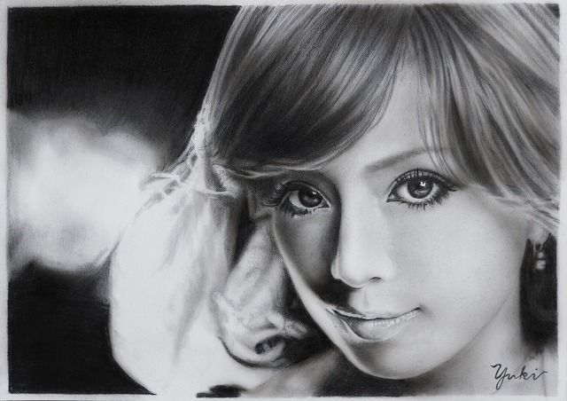 鉛筆画『浜崎あゆみ』11枚目 完成 | エアブラシ専門店 エアブラシアート