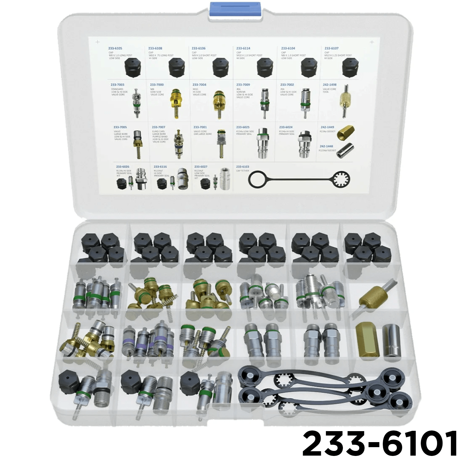 1234YF Universal Service Caps and Valve Core Kit Air Components