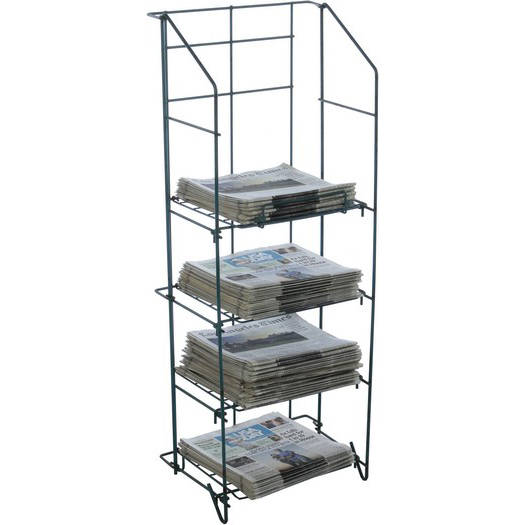 NEWSPAPER WIRE RACK / 4 SHELF / TURQUOISE Air Designs